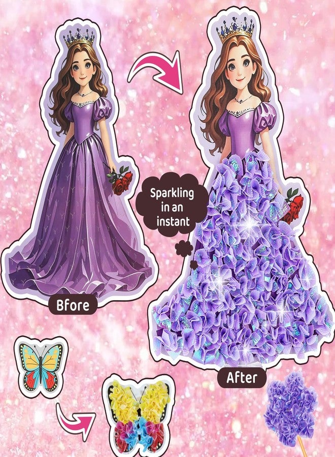 R RUCKERCO Poke Art Princess Kit Gift 10 Pcs Set,Crafts For Kids Ages 4-8, Diy Craft Kits With & Arts And Crafts For Kids.4, 5, 6, 7, 8, 9,10 Christmas Thanksgiving Birthday Gift Stitch Gifts For Girls - Image 4